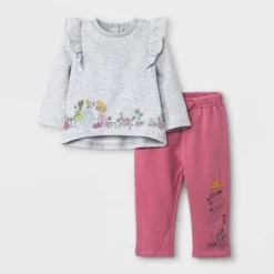 Baby Girls' 2pc Disney Princess Fleece Pullover And Jogger Set - Burgundy -Family Trends Shop GUEST 7524f534 7834 4482 a6bd fefa9ff577f2