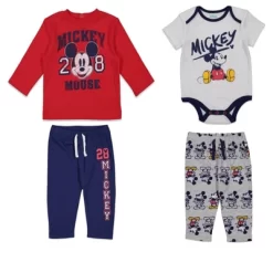 Disney Mickey Mouse Baby Pants Pullover T-Shirt And Bodysuit 4 Piece Layette Set Newborn To Infant -Family Trends Shop GUEST 780d8bd2 0af0 49ef 9d56 bddc98155361