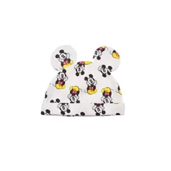 Disney Boy's Mickey Mouse Footed Baby Coverall Jumpsuit And Hat With 3D Ears For Infant