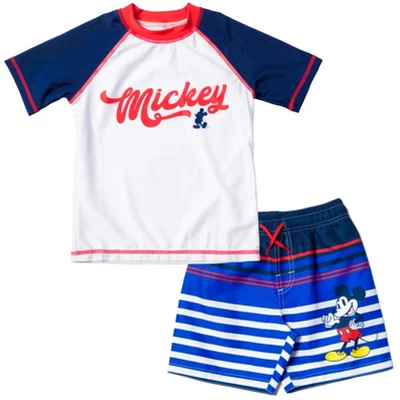 Disney Mickey Mouse Rash Guard And Swim Trunks Outfit Set Infant To Toddler 10 Disney Mickey Mouse Rash Guard And Swim Trunks Outfit Set Infant To Toddler - Image 10