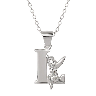 Disney Tinkerbell Initial Silver Pendant Necklace 16 Disney Tinkerbell Initial Silver Pendant Necklace - Image 16