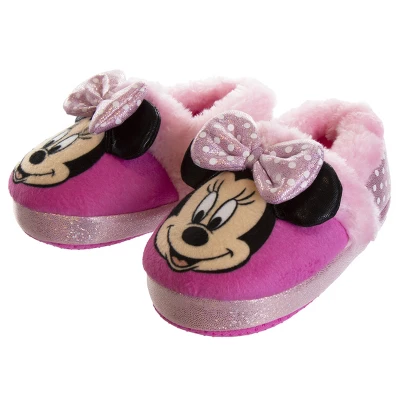 Disney Kids Girl's Minnie Mouse Slippers - Plush Lightweight Warm Comfort Soft Aline House Slippers - Light Pink (size 5-12 Toddler/Little Kid) 1 Disney Kids Girl's Minnie Mouse Slippers - Plush Lightweight Warm Comfort Soft Aline House Slippers - Light Pink (size 5-12 Toddler/Little Kid)