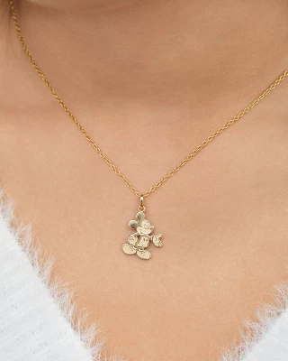 Disney Mickey Mouse 14kt Yellow Gold Classic Mickey Pendant Necklace, 15" 1 Disney Mickey Mouse 14kt Yellow Gold Classic Mickey Pendant Necklace, 15"