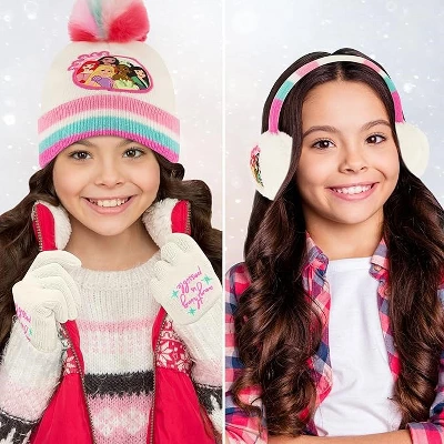Disney Princess Girls Winter Plush Earmuffs, Hat, And Gloves Set, Kids Ages 4-7 1 Disney Princess Girls Winter Plush Earmuffs, Hat, And Gloves Set, Kids Ages 4-7