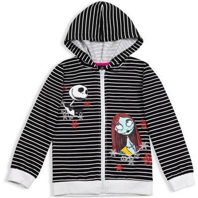 Disney Nightmare Before Christmas Sally Jack Skellington Girls French Terry Hoodie Little Kid To Big Kid 9 Disney Nightmare Before Christmas Sally Jack Skellington Girls French Terry Hoodie Little Kid To Big Kid - Image 9