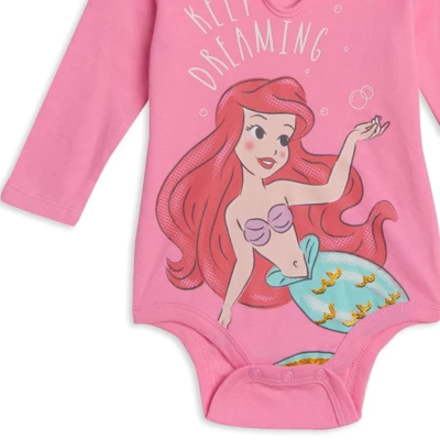 Disney Princess Disney Cinderella Princess Belle Princess Ariel Baby Girls 3 Pack Bodysuits Newborn To Infant 6 Disney Princess Disney Cinderella Princess Belle Princess Ariel Baby Girls 3 Pack Bodysuits Newborn To Infant - Image 6