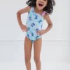 Disney Lilo & Stitch Girls One Piece Bathing Suit Little Kid To Big Kid