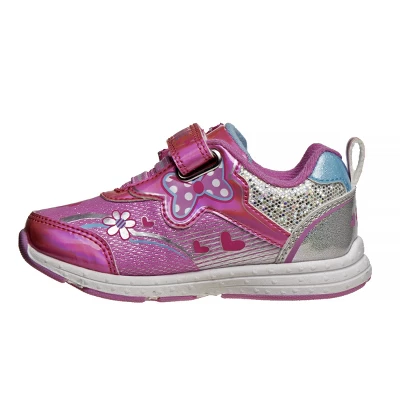 Disney Minnie Mouse Girls Sneakers W/ One Red Light And Cute Bowknot (Toddler) 1 Disney Minnie Mouse Girls Sneakers W/ One Red Light And Cute Bowknot (Toddler)