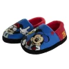 Disney Mickey Mouse Slippers - Kids Cozy Plush Fuzzy Lightweight Warm Comfort Soft House Shoes - Blue And Red (size 5-12 Toddler - Little Kid)
