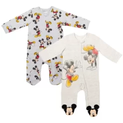 Disney Mickey Mouse Footed Baby 2 Pack Zip Up Sleep N' Play Coveralls Newborn To Infant -Family Trends Shop GUEST 8b695910 e765 4483 ac68 f7038ec00f22