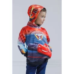 Disney Pixar Cars Lightning McQueen Fleece Pullover Hoodie Toddler To Big Kid