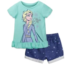 Disney Frozen Moana Princess Rapunzel Snow White Raya And The Last Dragon Girls Peplum T-Shirt And French TerryShorts Outfit Set Toddler -Family Trends Shop GUEST 8d77d477 8c64 4e13 bcba d66d0cb00de1