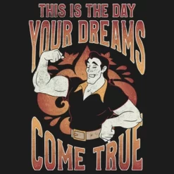 Junior's Disney Villains Valentine's Day Gaston Dreams Come True Festival Muscle Tee