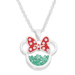 Disney Minnie Mouse Womens Silver Plated Birthstone Shaker Necklace, 18+2" -Family Trends Shop GUEST 8fff0c39 0930 48ab b238 20dc9f37be37