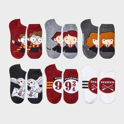 Disney Women's Harry Potter Surprise Crackers 6pk Low Cut Socks - Assorted Colors 4-10 1 Disney Women's Harry Potter Surprise Crackers 6pk Low Cut Socks - Assorted Colors 4-10