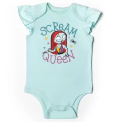 Disney Nightmare Before Christmas Zero Sally Jack Skellington Baby Girls Bodysuit Pants And Headband 3 Piece Outfit Set Newborn To Infant