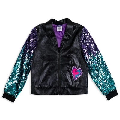 Disney Descendants Mal Sequin Zip Up Jacket Little Kid To Big Kid 9 Disney Descendants Mal Sequin Zip Up Jacket Little Kid To Big Kid - Image 9