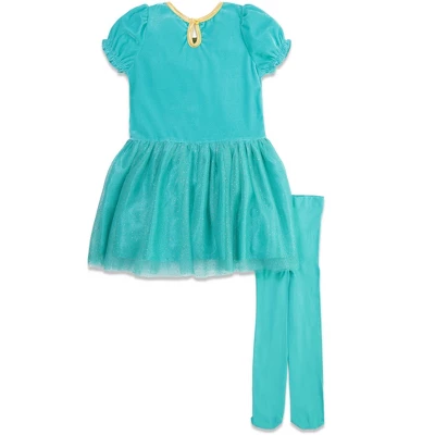 Disney Princess Jasmine Girls Cosplay Costume Dress Tights And Headband 3 Piece Set Toddler 2 Disney Princess Jasmine Girls Cosplay Costume Dress Tights And Headband 3 Piece Set Toddler - Image 2