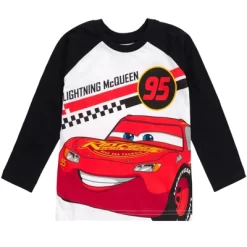 Disney Pixar Cars Lightning McQueen Tow Mater 2 Pack Long Sleeve T-Shirts Toddler To Big Kid