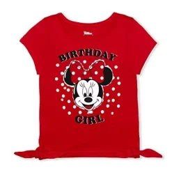Disney Girl's Minnie Mouse Sparkly Birthday Shirt For Toddlers