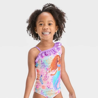 Toddler Girls' Disney Ariel One Piece Swimsuit - Purple 3 Toddler Girls' Disney Ariel One Piece Swimsuit - Purple - Image 3