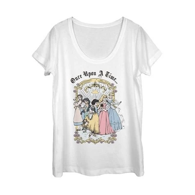 Women's Disney Princesses Classic Once Upon A Time Scoop Neck 2 Women's Disney Princesses Classic Once Upon A Time Scoop Neck - Image 2