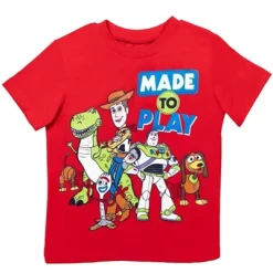 Disney Pixar Toy Story Buzz Lightyear Woody Athletic T-Shirt And Mesh Shorts Outfit Set Toddler