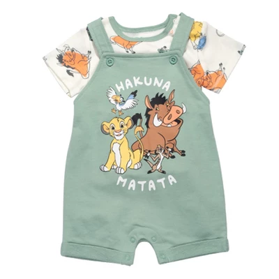Disney Lion King Simba Timon Pumbaa Baby French Terry Short Overalls T-Shirt And Hat 3 Piece Outfit Set Newborn To Infant 1 Disney Lion King Simba Timon Pumbaa Baby French Terry Short Overalls T-Shirt And Hat 3 Piece Outfit Set Newborn To Infant