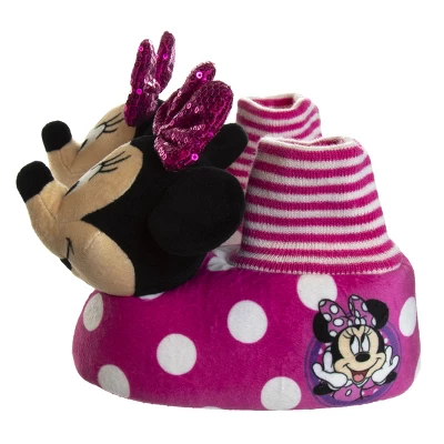 Disney Kids Girl's Minnie Mouse Slippers - Plush Lightweight Warm Comfort Soft Aline House Slippers – 3D Minnie Glitter Bow (size 5-12 Toddler/Little Kid) 1 Disney Kids Girl's Minnie Mouse Slippers - Plush Lightweight Warm Comfort Soft Aline House Slippers – 3D Minnie Glitter Bow (size 5-12 Toddler/Little Kid)