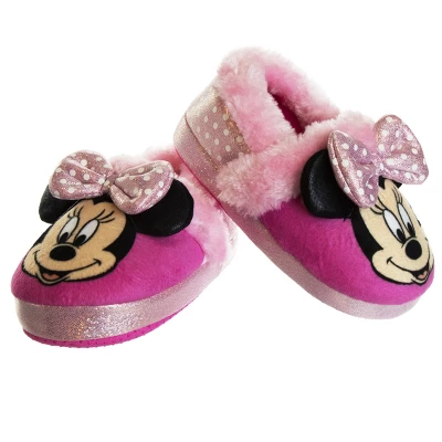 Disney Kids Girl's Minnie Mouse Slippers - Plush Lightweight Warm Comfort Soft Aline House Slippers - Light Pink (size 5-12 Toddler/Little Kid) 2 Disney Kids Girl's Minnie Mouse Slippers - Plush Lightweight Warm Comfort Soft Aline House Slippers - Light Pink (size 5-12 Toddler/Little Kid) - Image 2