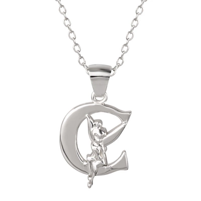 Disney Tinkerbell Initial Silver Pendant Necklace 7 Disney Tinkerbell Initial Silver Pendant Necklace - Image 7