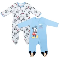 Disney Mickey Mouse Footed Baby 2 Pack Zip Up Sleep N' Play Coveralls Newborn To Infant -Family Trends Shop GUEST a1f43546 7936 4879 816b d407f9549054