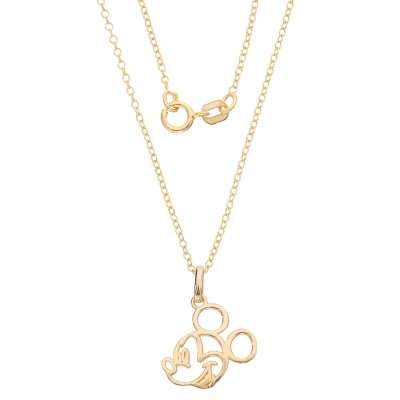 Disney Mickey Mouse 14k Outlined Silhouette Pendant Necklace, 18" 3 Disney Mickey Mouse 14k Outlined Silhouette Pendant Necklace, 18" - Image 3