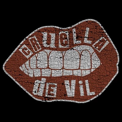 Disney Men's Cruella Distressed Red Lips Logo T-Shirt - Black - 2X Big Tall 1 Disney Men's Cruella Distressed Red Lips Logo T-Shirt - Black - 2X Big Tall