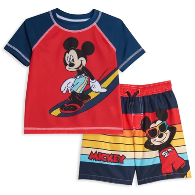 Disney Mickey Mouse Rash Guard And Swim Trunks Outfit Set Infant To Toddler 8 Disney Mickey Mouse Rash Guard And Swim Trunks Outfit Set Infant To Toddler - Image 8