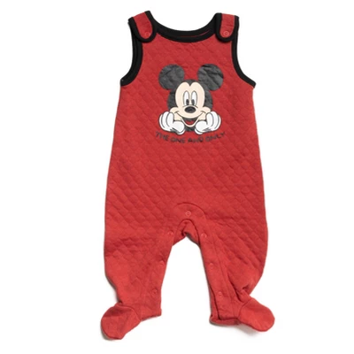 Disney Mickey Mouse Baby Bodysuit And Snap French Terry Overall Newborn To Infant 2 Disney Mickey Mouse Baby Bodysuit And Snap French Terry Overall Newborn To Infant - Image 2