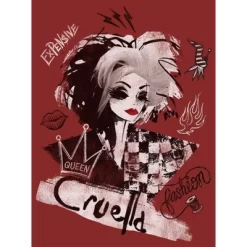 Disney Women's Cruella Fashion Sketch T-Shirt