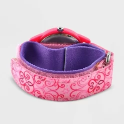 Girls' Disney Princess Plastic Time Teacher Nylon Strap Watch - Pink
