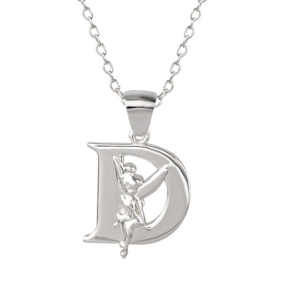 Disney Tinkerbell Initial Silver Pendant Necklace 8 Disney Tinkerbell Initial Silver Pendant Necklace - Image 8