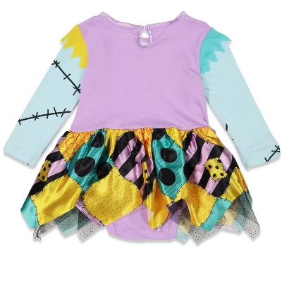 Disney Nightmare Before Christmas Sally Girls Cosplay Dress Tights And Headband 3 Piece Costume Set Newborn To Infant 2 Disney Nightmare Before Christmas Sally Girls Cosplay Dress Tights And Headband 3 Piece Costume Set Newborn To Infant - Image 2