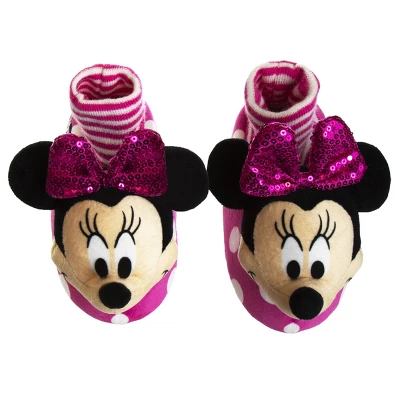 Disney Kids Girl's Minnie Mouse Slippers - Plush Lightweight Warm Comfort Soft Aline House Slippers – 3D Minnie Glitter Bow (size 5-12 Toddler/Little Kid) 3 Disney Kids Girl's Minnie Mouse Slippers - Plush Lightweight Warm Comfort Soft Aline House Slippers – 3D Minnie Glitter Bow (size 5-12 Toddler/Little Kid) - Image 3