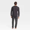 Men's Disney Mickey Bandana Print Long Sleeve Sweater Knit Pajama Set - Black