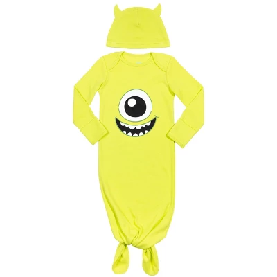 Disney Monsters Inc. Mike Baby Boys Knotted Long Sleeve Swaddle Sleeper Gown & Hat Set 8 Disney Monsters Inc. Mike Baby Boys Knotted Long Sleeve Swaddle Sleeper Gown & Hat Set - Image 8