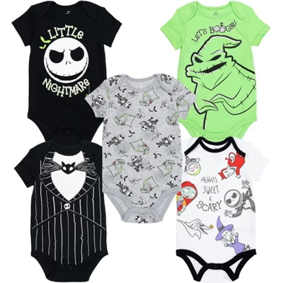 Disney Nightmare Before Christmas Jack Skellington Sally 5 Pack Bodysuits Multi 11 Disney Nightmare Before Christmas Jack Skellington Sally 5 Pack Bodysuits Multi - Image 11