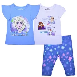 Disney Girl's Frozen 3 Piece Casual Wear, Ruffle Short Sleeve Shirts And Leggings Set For Toddler -Family Trends Shop GUEST bc7d777c da6b 430d ba8f f5212b75f44e