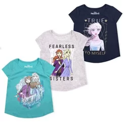 Disney Girl's 3-Pack Anna And Elsa Fearless Short Sleeve A-Line Frozen II Tee Shirts For Kids -Family Trends Shop GUEST c0b74036 1aab 4a9c 8954 ae7b893d926d