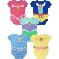 Disney Princess Ariel Belle Cinderella Rapunzel Tiana Snow White Aurora Baby Girls 5 Pack Bodysuits Newborn To Infant -Family Trends Shop GUEST c393bdf1 5b84 4998 8c28 0d4bfe039da2