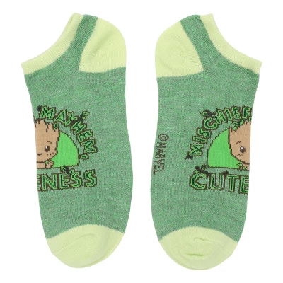 Disney I Am Groot Mischief Mayhem Cuteness 5-Pair Women's Ankle Socks 2 Disney I Am Groot Mischief Mayhem Cuteness 5-Pair Women's Ankle Socks - Image 2