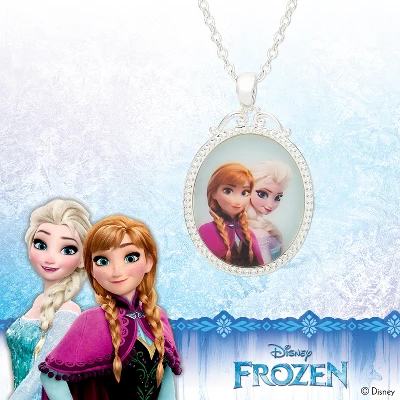 Disney Frozen Sisters Elsa And Anna Silver Plated Pendant Necklace, 18" 4 Disney Frozen Sisters Elsa And Anna Silver Plated Pendant Necklace, 18" - Image 4
