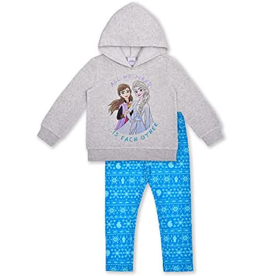 Disney Girl's Frozen Elsa And Anna 2 Piece Coordinates, Pullover Hoodie And Leggings Bundle Set For Kids 5 Disney Girl's Frozen Elsa And Anna 2 Piece Coordinates, Pullover Hoodie And Leggings Bundle Set For Kids - Image 5